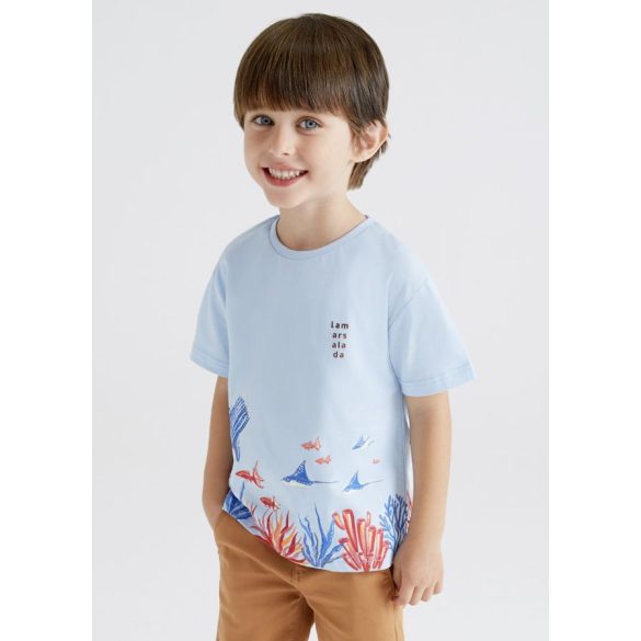 Mayoral világoskék cápás kisfiú póló/ t-shirt